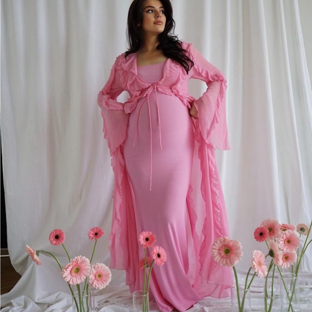 Pink ruffle Barbie duster